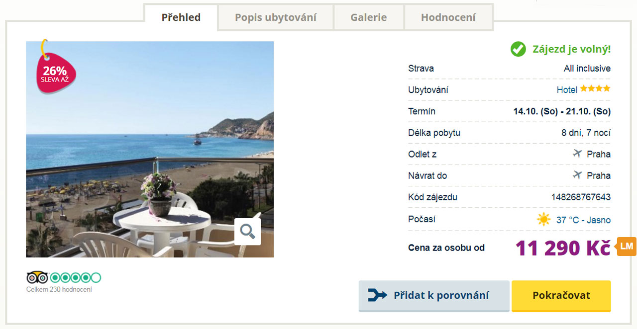 Nejlevnější All Inclusive dovolená Turecko - zájezdy do hotelu Kleopatra Ada Beach