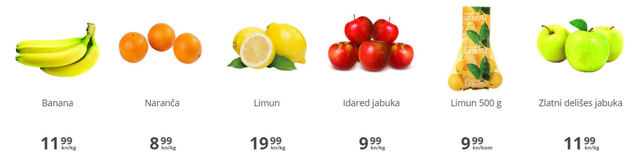 Ceny ovoce v Chorvatsku