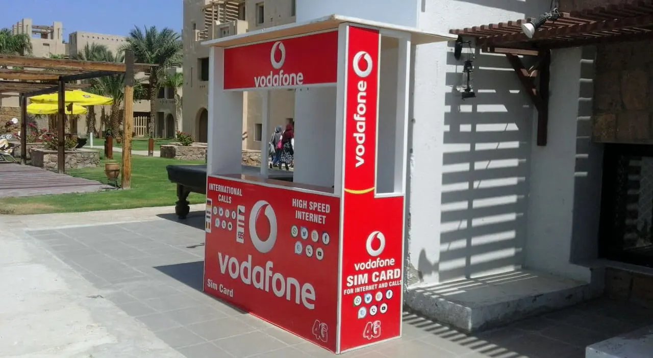 Internetový Vodafone stánek na hotelu v Marsa Alam