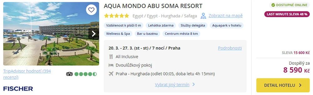 Zájezdy do hotelu Aqua Mondo, Abu Soma
